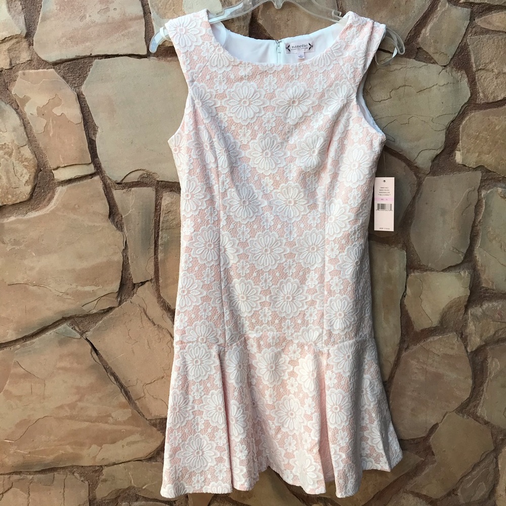 Nanette Lepore Cap Sleeve Paneled Lace Dress